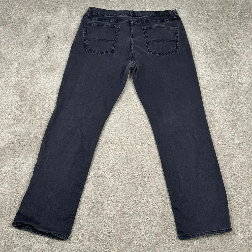 Lucky Brand Jeans 34x32 Men's Black 363 Vintage Straight Fit Stretch Pants Faded